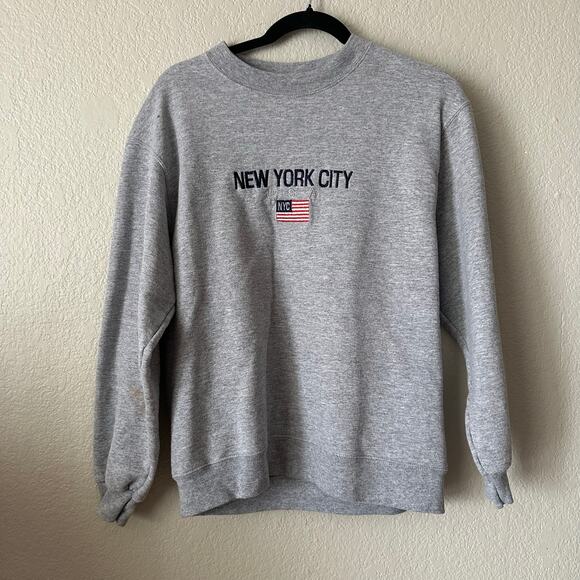 Vintage New York City Crew Neck Pullover Sweatshirt Gray Size Medium - Picture 1 of 4